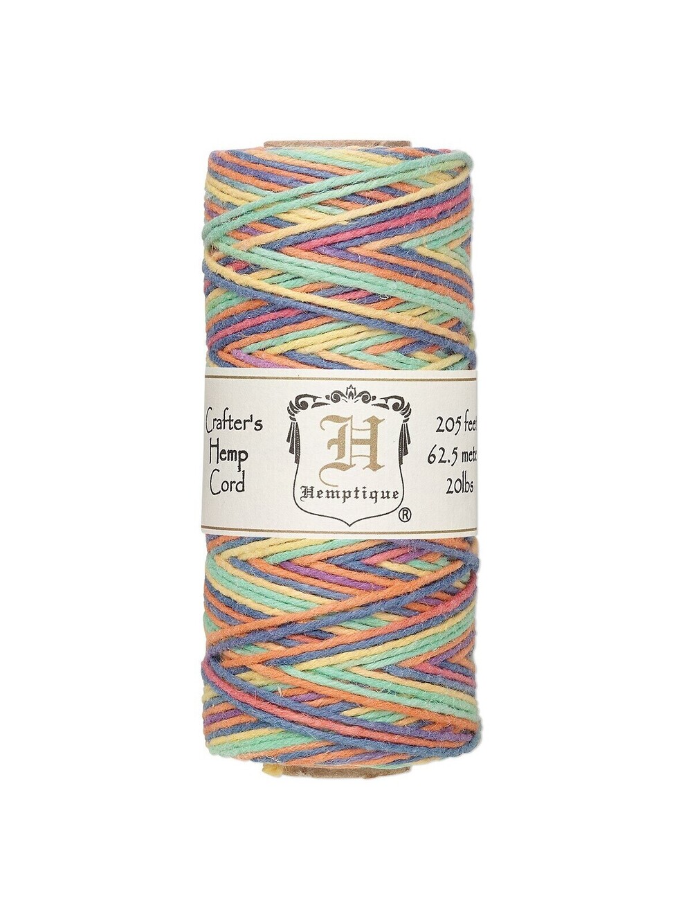 205' 20 Pound Pastel Color Blend Hemp Cord String Spool
